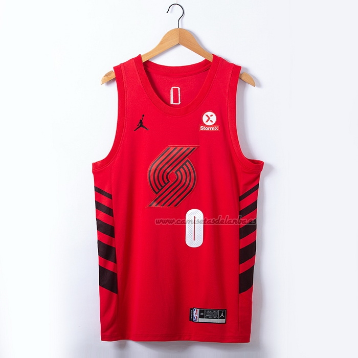 Camiseta Portland Trail Blazers Damian Lillard NO 0 Statement 2022-23 Rojo